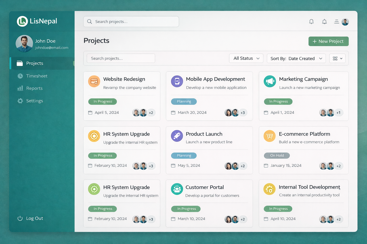 Project Management & Timesheet System